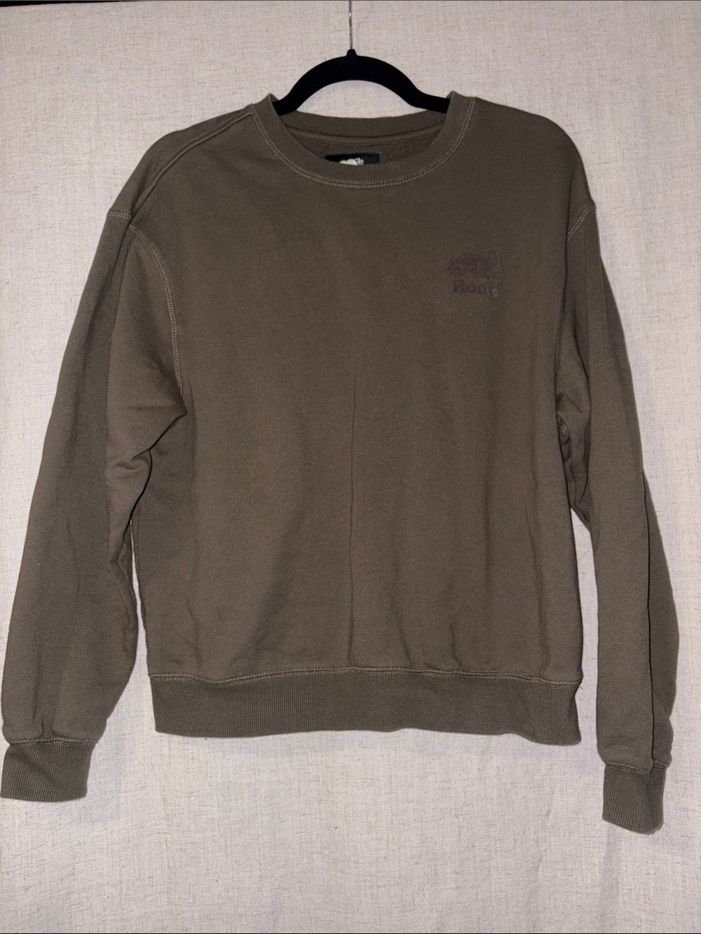 Roots Women's Olive Crewneck Sweater - Olive Green